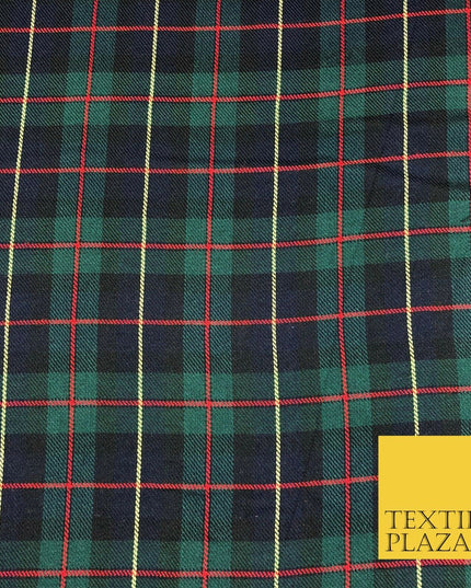 GREEN NAVY Classic Scottish TARTAN Polyester Viscose Fabric 58" Craft Dress Q966