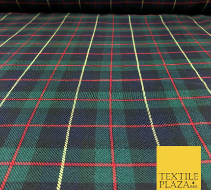 GREEN NAVY Classic Scottish TARTAN Polyester Viscose Fabric 58" Craft Dress Q966