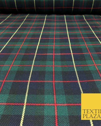 GREEN NAVY Classic Scottish TARTAN Polyester Viscose Fabric 58" Craft Dress Q966