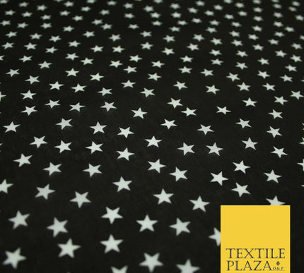 Falling White Mini Stars Printed Poly Cotton Fabric Polycotton Dress Craft Mask