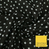 Falling White Mini Stars Printed Poly Cotton Fabric Polycotton Dress Craft Mask