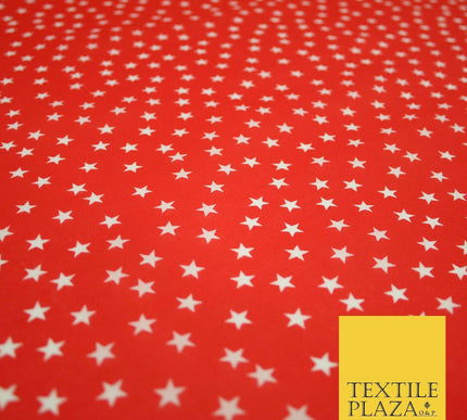 Falling White Mini Stars Printed Poly Cotton Fabric Polycotton Dress Craft Mask