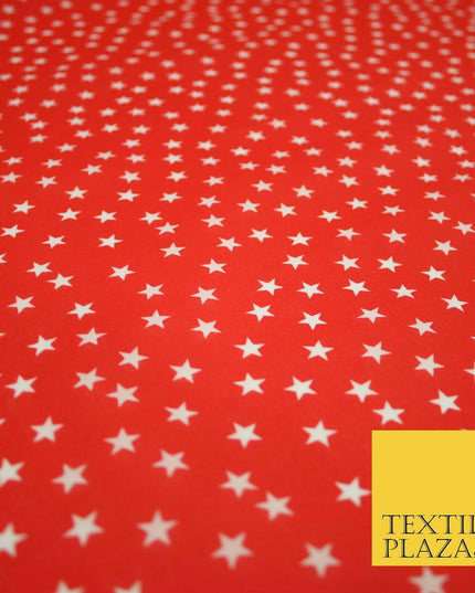 Falling White Mini Stars Printed Poly Cotton Fabric Polycotton Dress Craft Mask