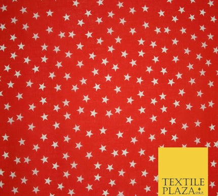 Falling White Mini Stars Printed Poly Cotton Fabric Polycotton Dress Craft Mask