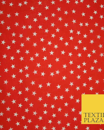 Falling White Mini Stars Printed Poly Cotton Fabric Polycotton Dress Craft Mask