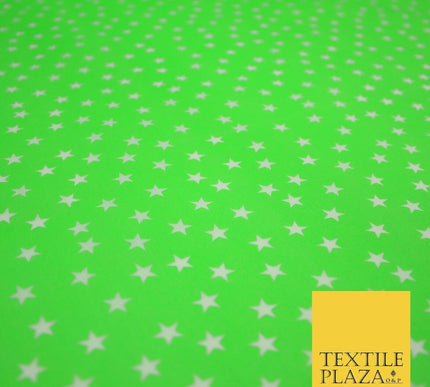 Falling White Mini Stars Printed Poly Cotton Fabric Polycotton Dress Craft Mask