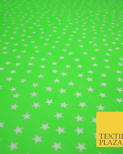 Falling White Mini Stars Printed Poly Cotton Fabric Polycotton Dress Craft Mask