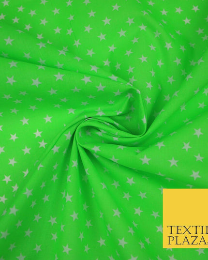 Falling White Mini Stars Printed Poly Cotton Fabric Polycotton Dress Craft Mask