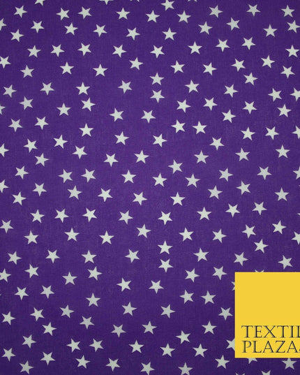 Falling White Mini Stars Printed Poly Cotton Fabric Polycotton Dress Craft Mask