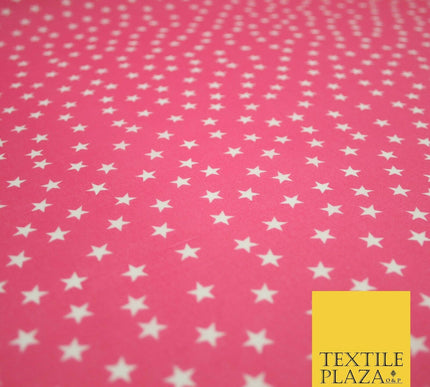 Falling White Mini Stars Printed Poly Cotton Fabric Polycotton Dress Craft Mask