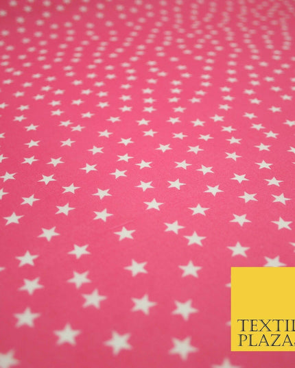 Falling White Mini Stars Printed Poly Cotton Fabric Polycotton Dress Craft Mask