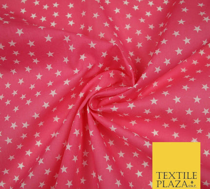 Falling White Mini Stars Printed Poly Cotton Fabric Polycotton Dress Craft Mask