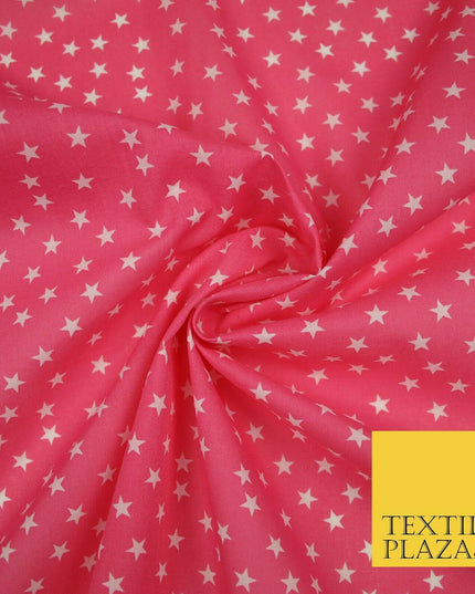 Falling White Mini Stars Printed Poly Cotton Fabric Polycotton Dress Craft Mask