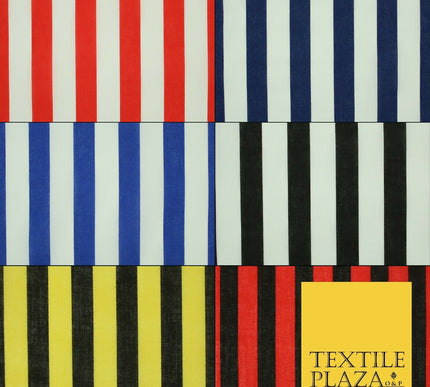 1.5cm Awning Candy Striped Lines Printed Poly Cotton Fabric Polycotton Mask