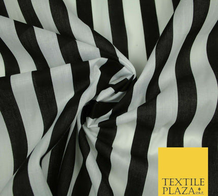 1.5cm Awning Candy Striped Lines Printed Poly Cotton Fabric Polycotton Mask