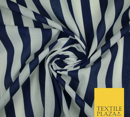 1.5cm Awning Candy Striped Lines Printed Poly Cotton Fabric Polycotton Mask