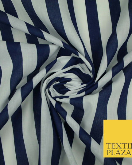 1.5cm Awning Candy Striped Lines Printed Poly Cotton Fabric Polycotton Mask