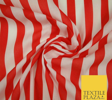 1.5cm Awning Candy Striped Lines Printed Poly Cotton Fabric Polycotton Mask