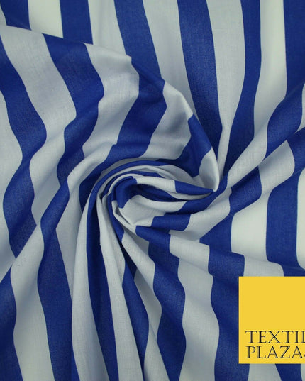 1.5cm Awning Candy Striped Lines Printed Poly Cotton Fabric Polycotton Mask