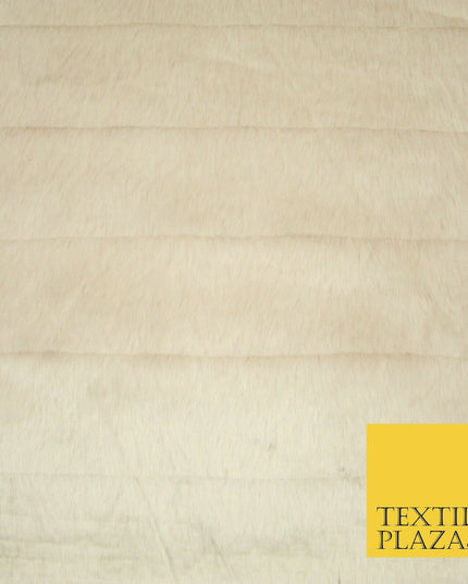 Luxury Silky Soft Striped OYSTER NUDE BLUSH Short Pile Faux Fur Fabric 2297