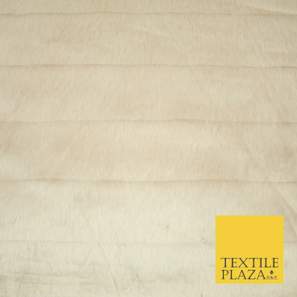 Luxury Silky Soft Striped OYSTER NUDE BLUSH Short Pile Faux Fur Fabric 2297