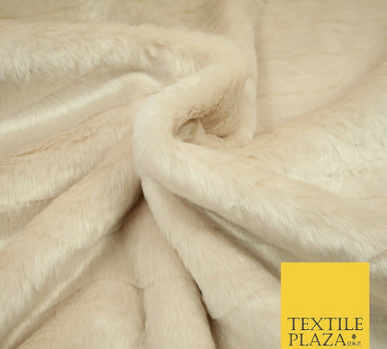 Luxury Silky Soft Striped OYSTER NUDE BLUSH Short Pile Faux Fur Fabric 2297