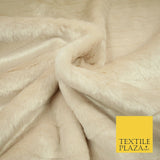 Luxury Silky Soft Striped OYSTER NUDE BLUSH Short Pile Faux Fur Fabric 2297