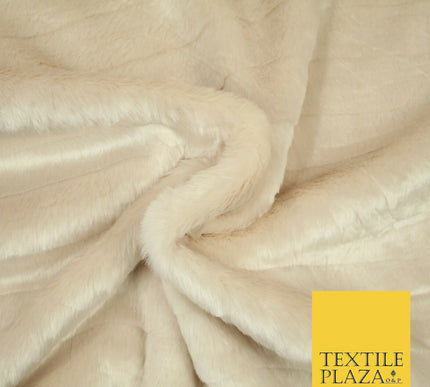 Luxury Silky Soft Striped OYSTER NUDE BLUSH Short Pile Faux Fur Fabric 2297