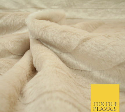 Luxury Silky Soft Striped OYSTER NUDE BLUSH Short Pile Faux Fur Fabric 2297