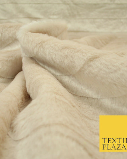 Luxury Silky Soft Striped OYSTER NUDE BLUSH Short Pile Faux Fur Fabric 2297