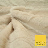 Luxury Silky Soft Striped OYSTER NUDE BLUSH Short Pile Faux Fur Fabric 2297