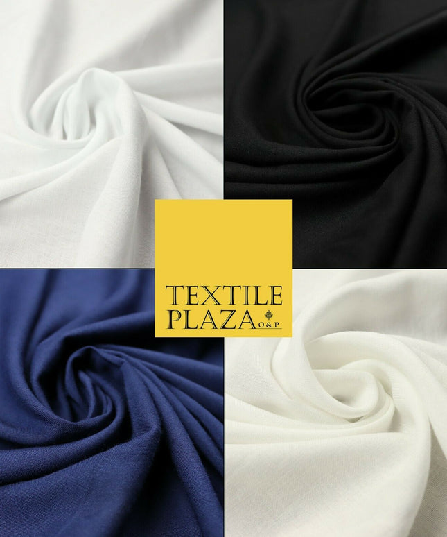 Luxury Soft Plain Non-Stretch Spun Rayon Viscose Fabric Dress Drapes- 54" 4 COLS