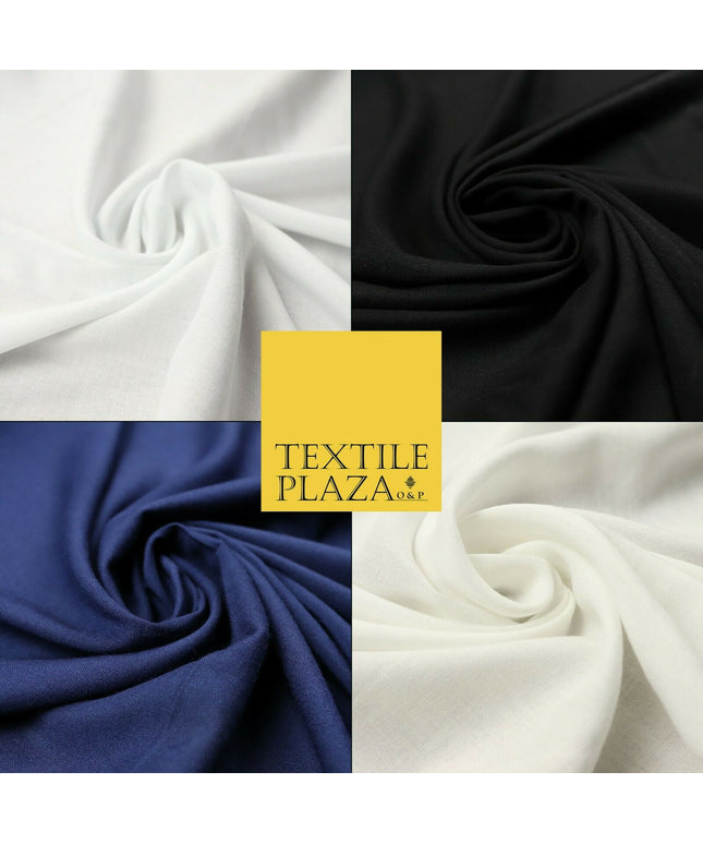 Luxury Soft Plain Non-Stretch Spun Rayon Viscose Fabric Dress Drapes- 54" 4 COLS