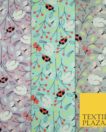 Little Robin Ladybird Butterfly Leafy 100% Cotton Poplin Print Fabric Face Masks