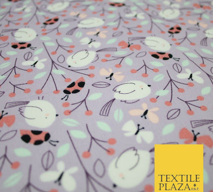 Little Robin Ladybird Butterfly Leafy 100% Cotton Poplin Print Fabric Face Masks