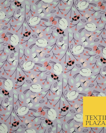 Little Robin Ladybird Butterfly Leafy 100% Cotton Poplin Print Fabric Face Masks