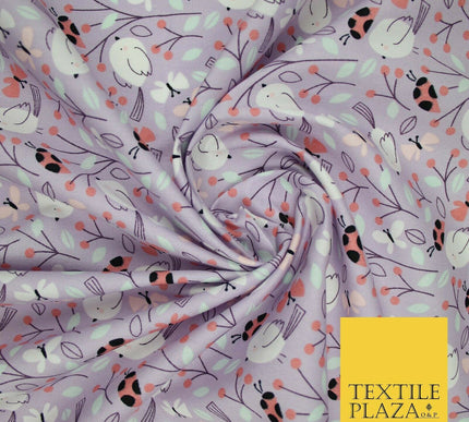 Little Robin Ladybird Butterfly Leafy 100% Cotton Poplin Print Fabric Face Masks