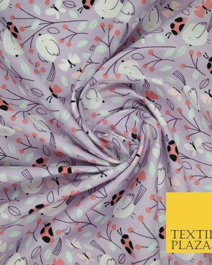 Little Robin Ladybird Butterfly Leafy 100% Cotton Poplin Print Fabric Face Masks