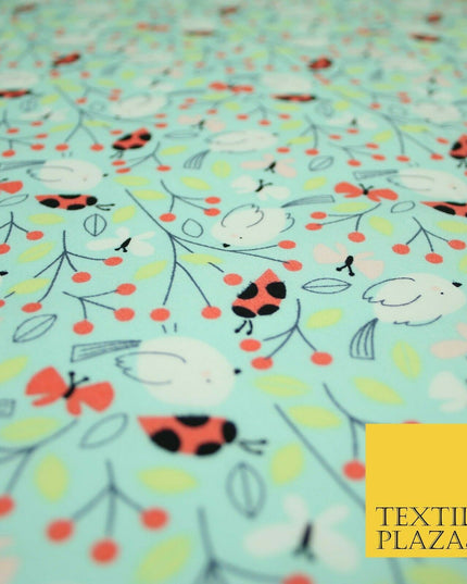 Little Robin Ladybird Butterfly Leafy 100% Cotton Poplin Print Fabric Face Masks