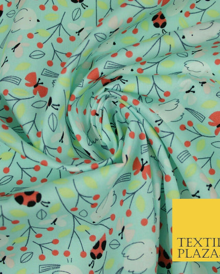 Little Robin Ladybird Butterfly Leafy 100% Cotton Poplin Print Fabric Face Masks