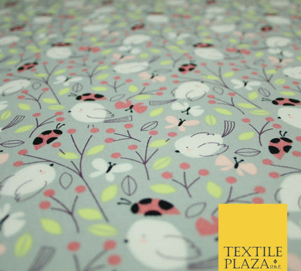 Little Robin Ladybird Butterfly Leafy 100% Cotton Poplin Print Fabric Face Masks