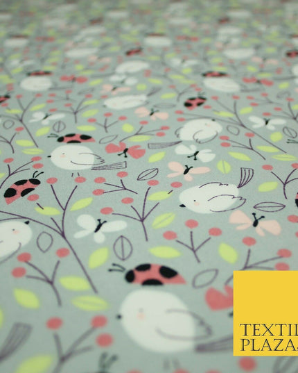 Little Robin Ladybird Butterfly Leafy 100% Cotton Poplin Print Fabric Face Masks