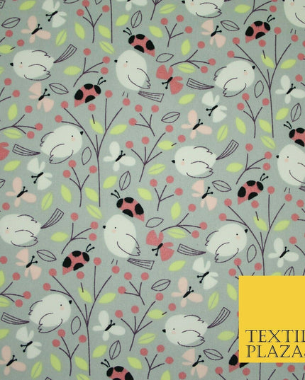 Little Robin Ladybird Butterfly Leafy 100% Cotton Poplin Print Fabric Face Masks