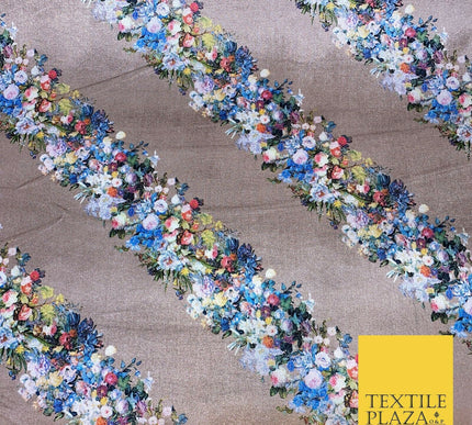 Various Floral Stripe Chains Hermes MK Printed Soft Stretch Velvet Dress Fabric