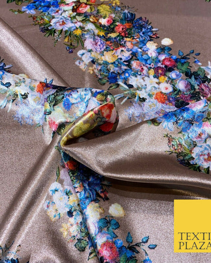 Various Floral Stripe Chains Hermes MK Printed Soft Stretch Velvet Dress Fabric