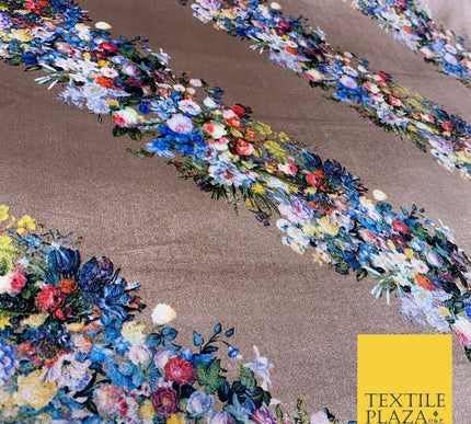 Various Floral Stripe Chains Hermes MK Printed Soft Stretch Velvet Dress Fabric