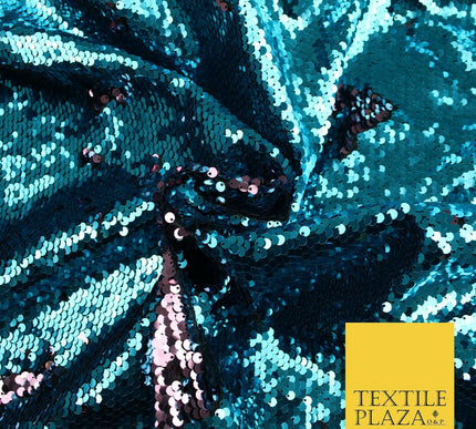 Reversible MERMAID SEQUIN Fabric 2 Colour Way Changing Satin 9 Colours