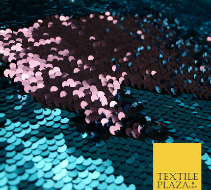 Reversible MERMAID SEQUIN Fabric 2 Colour Way Changing Satin 9 Colours