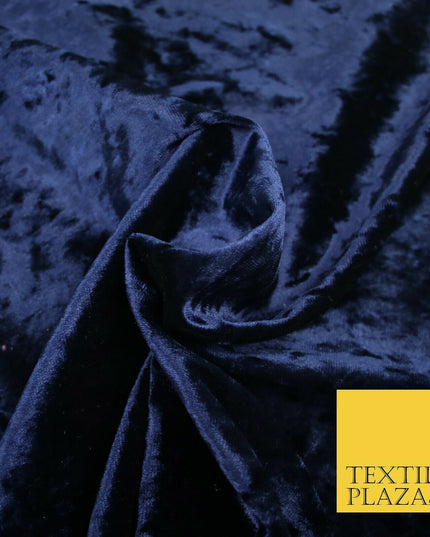 NAVY BLUE Luxury Crushed Velvet Fabric - Backdrop Sofa Cushions Curtains 2195