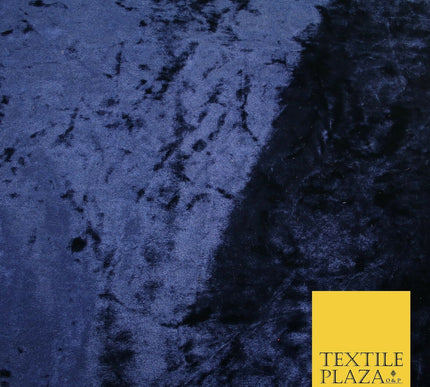 NAVY BLUE Luxury Crushed Velvet Fabric - Backdrop Sofa Cushions Curtains 2195